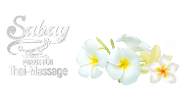 Thai-Blumen Bild mit Sabay Thai-Massage Logo